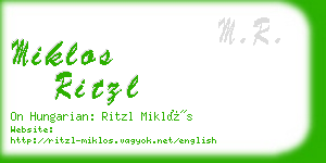 miklos ritzl business card